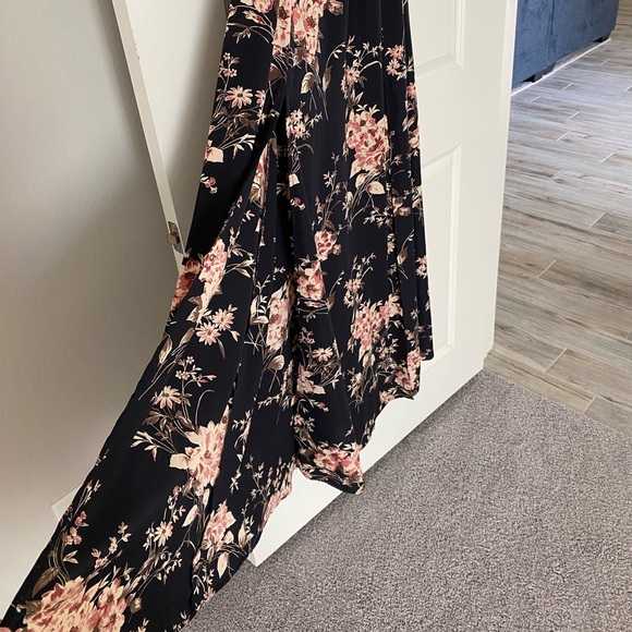 Lulu’s Feel the Music Midnight Blue Floral Print Maxi Dress Size Small NWOT - Picture 8 of 15